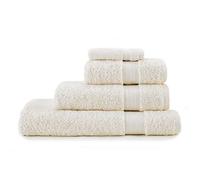 Jasmin Elinor LUXURY SUPREME 600 GSM 100% EGYPTIAN COTTON SATIN STRIPE TOWELS (Hand Towel, Cream)