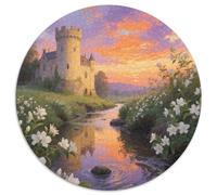 Jasmine 1000 Piece Jigsaw Puzzles Plant Circular Jigsaw Creative Family Game Beautiful Decoration Puzzle for Travel Gifts,Present 1000pcs (67.5x67.5cm)