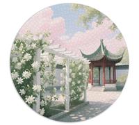 Jasmine 1000 Piece Jigsaw Puzzles Plant Round Jigsaw Classic Educational Games Unique Challenge Game for Travel Gifts,Present 1000pcs (67.5x67.5cm)