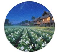 Jasmine 1000 Piece Jigsaw Puzzles Plant Round Jigsaw Creative Family Game Beautiful Decoration Puzzle for Travel Gifts,Present 1000pcs (67.5x67.5cm)