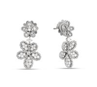 Jasmine 18ct White Gold Floral 1.10ct Pave Diamond Stud Earrings