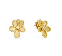 Jasmine 18ct Yellow Gold 0.07ct Diamond Brushed Stud Earrings