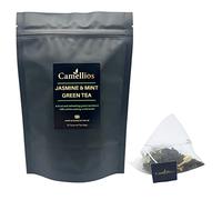 Jasmine and Mint Green Tea, Pyramid Tea Bags, Camellios (25 Tea Bags, 1 Pack)