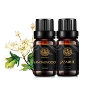 Jasmine and Sandalwood Essential Oils Set for Diffuser, Aromatherapy Kit for Humidifier, Oil for Home, 2x10ml