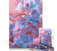 Jasmine Blossoms Vaporwave 1000 Pieces Puzzles for Adults DIY Fun Tight Connection Pattern Build Xmas Present (38x26cm)