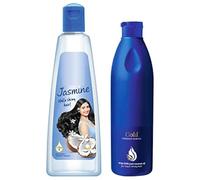 Jasmine Coconut Hair Oil with Vitamin E (500ml) & Gold Coconut Hair Oil with Vitamin E (400ml) | Combo for Shiny, Strong & Gorgeous Hair | Non-Sticky & Nourishing