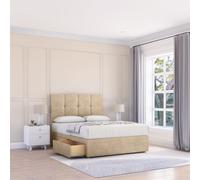 Jasmine Coniston Bed Set With No Drawers Mattress & 26" Headboard Sloomy Cream King