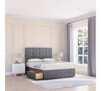 Jasmine Coniston Bed Set With No Drawers Mattress & 26" Headboard Sloomy Dark Grey Small Double