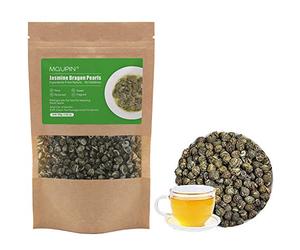 Jasmine Dragon Pearls,MQUPIN Loose Leaf Green Tea 100% Natural Floral Scented Hand Rolled,Jasmine Green Tea with Pleasant Great Aroma and Tonic Effect(200g)