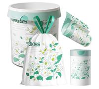 Jasmine Fragrance Bin Bags Small 2.6 Gallon Trash Bags 10-15L Bin Liners with Drawstrings 160 PCS for Home Office Kitchen & Bathroom that Leaves Your Swing Bin Smelling Fresh Beautiful Print - 45*50cm