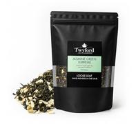 Jasmine Green Tea Loose Leaf - Premium Whole Leaf with Jasmine Blossoms - Naturally Sweet, Steamed Green Tea - 100g Pouch by Twyford Tea Company
