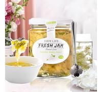 Jasmine honey brew, honey rose jam, jasmine tea, rose tea, healthy flower tea 240g/can, flower jam, bread jam, side dishes, instant snacks, Dim sum, delicious leisure snacks (Jasmine jam,1 can)