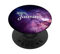 Jasmine Name Gift - Purple Galaxy Personalised Jasmine PopSockets Grip and Stand for Phones and Tablets