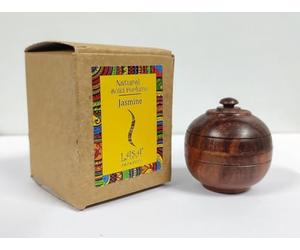 Jasmine Natural Solid Perfume Beeswax Long Lasting Body Fragrance Balm Solid State Eau De Perfum in Wooden Jar 6 gm