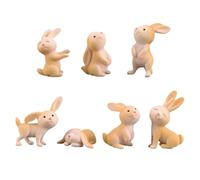 Jasmine Ornament Dolls Decorations Easter Bunny Toy Ornaments Plant Bonsai Modeling Toy Animals 7 Random (Yellow, One Size)