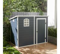 Jasmine Pent Plastic Garden Shed - 8x5ft - Anthracite Grey