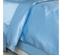 Jasmine Silk 100% Mulberry 19MM Charmeuse Silk Duvet Cover (Blue) (Single)