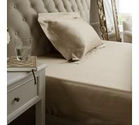 Jasmine Silk 100% Mulberry 19MM Charmeuse Silk Fitted Sheet (TAUPE) (DOUBLE 140cm x 190cm + 26cm …)