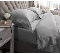 Jasmine Silk 6PCs 100% Mulberry 19MM Charmeuse Silk Duvet Cover Set (Grey) (KING)