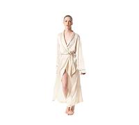 Jasmine Silk Luxury Pure Silk Dressing Gown Robe Kimono Nude (Medium(10-12))