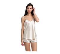 Jasmine Silk Pure Silk Camisole Chemise Top Vest Nude (S (10-12))
