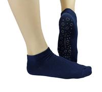 Jasmine Silk Yoga, Pilates, Martial Arts, Fitness, Dance, Barre. Non slip Skid, Antislip Falls Prevention Grip Socks (Navy)