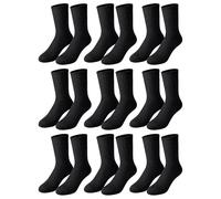 Jasmine Waldorf easytop Men's Diabetic Socks - Bamboo Cotton Blend, Non-Elastic Loose Top, Seamless Toe, Breathable Comfort Socks for Sensitive Feet, Black, UK 7-11, 9 Pairs