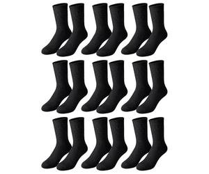Jasmine Waldorf easytop Men's Diabetic Socks - Bamboo Cotton Blend, Non-Elastic Loose Top, Seamless Toe, Breathable Comfort Socks for Sensitive Feet, Black, UK 7-11, 9 Pairs