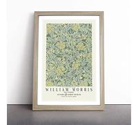 Jasmine With Border By William Morris Framed Wall Art Picture Print - Canvas Painting - Modern Home Décor Poster - Ready to Hang for Living Room Bedroom Kitchen - Oak A3 (36 x 48 cm)