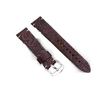 JASMKLX Premium Engraved Leather Straps 20mm 22mm Suitable Fit For Huawei Gt2/fit For Samsung Galaxy Watch Bands Wrist Belt Bracelet(Coffee,22mm)