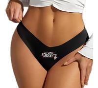 JasmyGirls Thongs for Women Sexy Slutty Lingerie All You Can Eat Naughty Panties Dirty Seamless Panty Funny Underwear Bride Gifts Black