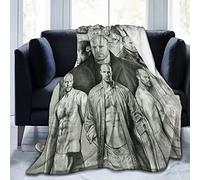 Jason Actor Statham Printed Blanket Throw Lightweight Super Soft Micro Fleece Throw Blankets Fit Couch Bed Living Room Sofa Chairch-Black