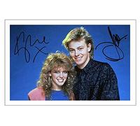 JASON DONOVAN & KYLE MINOGUE Signed 6X4 Inch Photo With Print Pre Printed Signature NEIGHBOURS - Scott & Charlene Autograph Gift