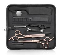 JASON Hairdressing Scissors Set Professional - Hair Scissors Set (Hair Cutting Scissors&Thinning Scissors) 6.5" Hair Scissors Hairdressing Scissors for Hairdresser/Beginner Hairdresser Set, Rose Gold