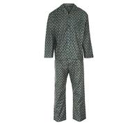 JASON JONES KENTEX MEN'S TRADITIONAL WARM FLANNEL PYJAMA SET THERMAL 100% COTTON napped flannelette M L XL XXL 3XL 4XL 5XL (X-LARGE, TEAL GREEN 3184)