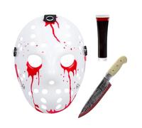 Jason Killer Clown Nun Myers Mask Terrifier Halloween Adults Men, Horror Killers Latex with Hair, Horror Costume Prop Realistic Masks Adult New Halloween Theme Party Cosplay Fancy Dress (Color 3)