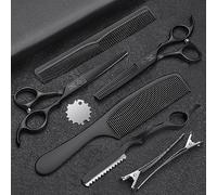 JASON Professional Hairdressing Scissors - 6.5" Hair Cutting & Thinning Scissors for Hairdresser/Beginner, Black