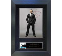 JASON STATHAM Signed Autograph Mounted Photo Reproduction PRINT A4 Rare Perfect Birthday (297 x 210mm) #182 (Black Frame)