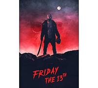 Jason Voorhees Friday The 13 Movie Poster - Tin Sign - 8x12 Inch - Horror Movie Poster - Wall Mount - Vintage Horror