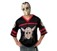 Jason Voorhees Hockey Mask & Shirt Size M-L Halloween Fancy Dress