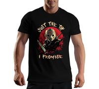 Jason Voorhees Just The tip I Promise Horror Movie Character Men's Black T-Shirt Size XL