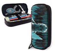 Jason Voorhees Leather Pencil Case, Big Capacity Pencil Pen Case, Multi-Slot Pencil Bag Pouch Holder Box for Middle Office College Adult Girl and Boy
