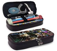 Jason Voorhees Leather Pencil Case, Big Capacity Pencil Pen Case, Multi-Slot Pencil Bag Pouch Holder Box for Middle/High Life Office Adult Children
