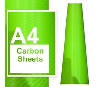 JasonCarlMorgan JCM Graphics A4 A3 A2 Carbon Fibre Vinyl Sheets Green A4 (210 x 297 mm) | Per Sheet