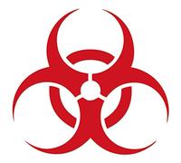 JasonCarlMorgan JCM Graphics Biohazard 150mm Sticker, Dark Red