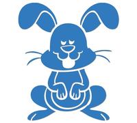 JasonCarlMorgan JCM Graphics Cartoon Bunny Iron On HTV Transfer Sky Blue 150mm