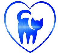 JasonCarlMorgan JCM Graphics I Love My Cat Sticker Chrome Blue 150mm