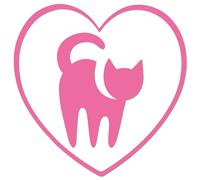 JasonCarlMorgan JCM Graphics I Love My Cat Sticker Pink 150mm