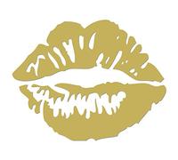 JasonCarlMorgan JCM Graphics Kiss Lips 100mm Iron On Transfer, Gold