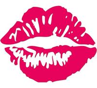JasonCarlMorgan JCM Graphics Kiss Lips 190mm Iron On Transfer, Neon Pink
